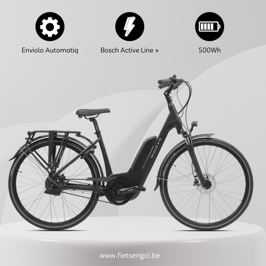 DEMOFIETS - Norta B2050 - maat: 48 lage instap - kleur: blinkend zwart